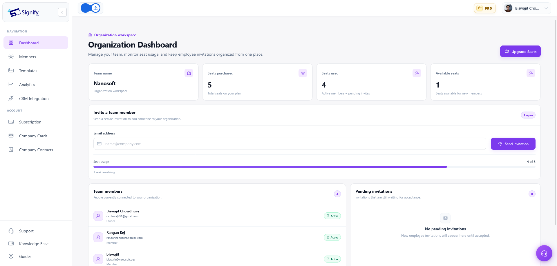 How to Invite and Manage Signify Teams Members — Signify Insights