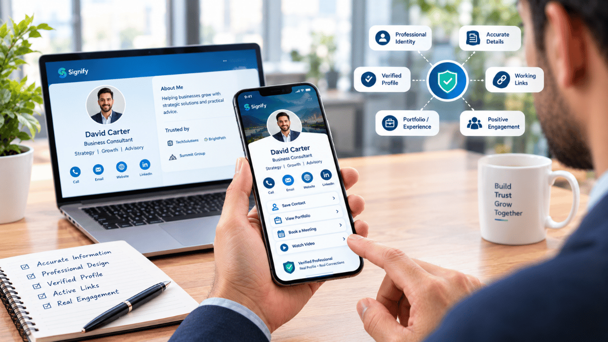 Digital Business Cards and Customer Trust: How to Make Your Professional Profile Credible — Signify Insights