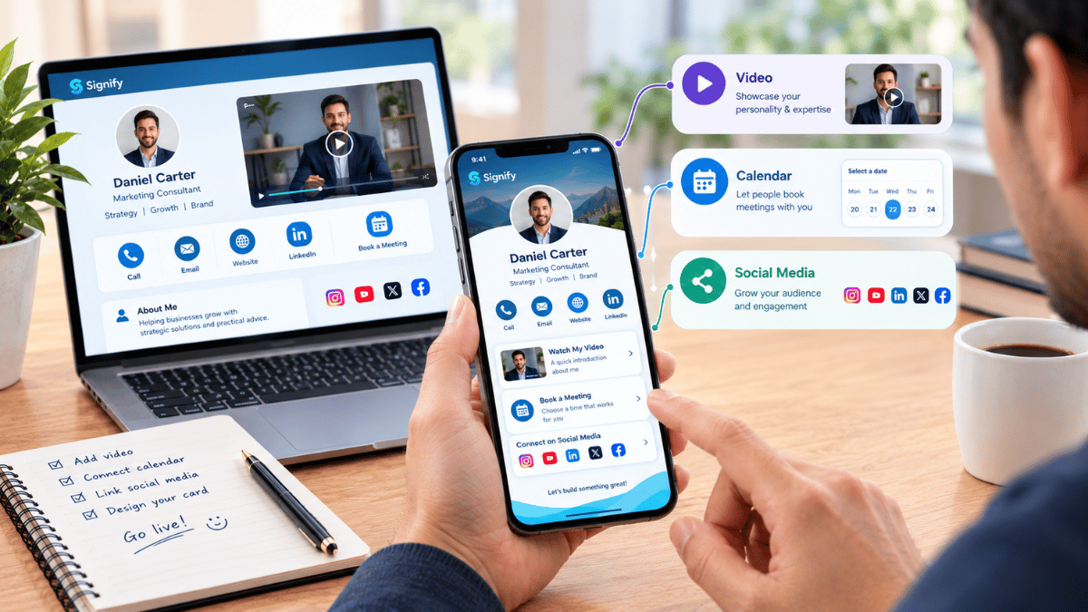 How to Build a Digital Business Card With Video, Calendar, and Social Media Integration — Signify Insights
